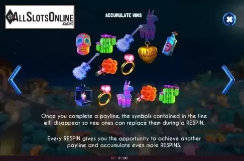 Respin feature screen