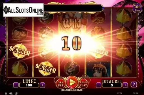Win Screen 3. Cleopatras Oasis from Spinomenal