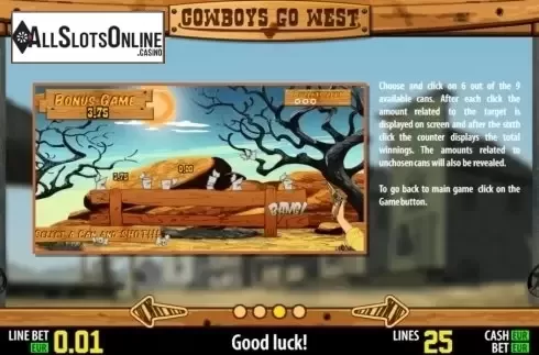 Paytable 3. Cowboys Go West HD from World Match