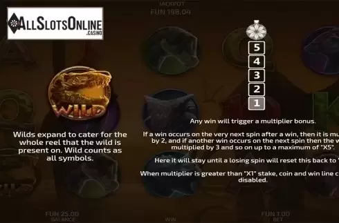 Paytable 2. Cretaceous Park from Concept Gaming