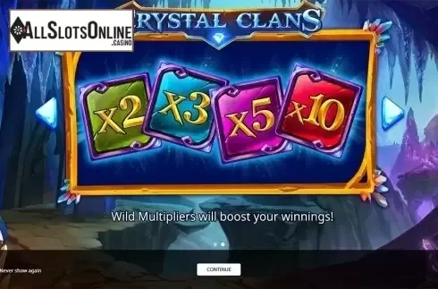 Intro screen 2. Crystal Clans from iSoftBet