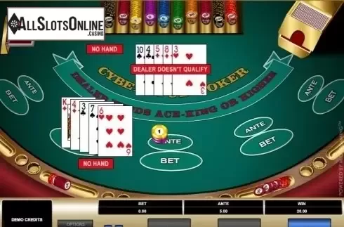 Game Screen. Cyber Stud Poker from Microgaming