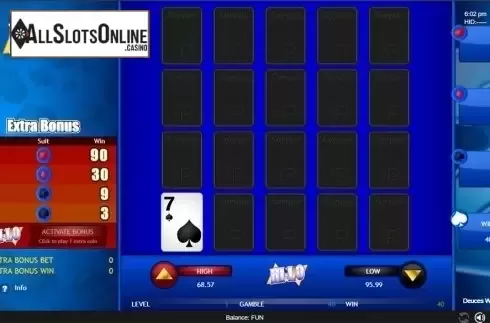 Hi-Lo game screen. Deuces Wild (Espresso Games) from Espresso Games