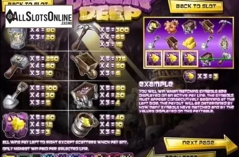 Screen2. Diggin' Deep from Rival Gaming