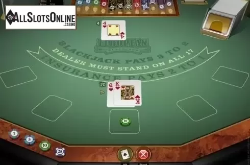 Game Screen. European Blackjack Gold (Microgaming) from Microgaming