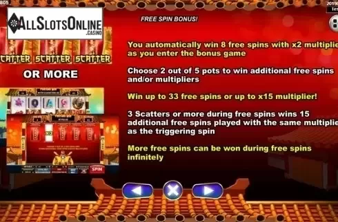 Paytable 3. Festive Lion from Spadegaming