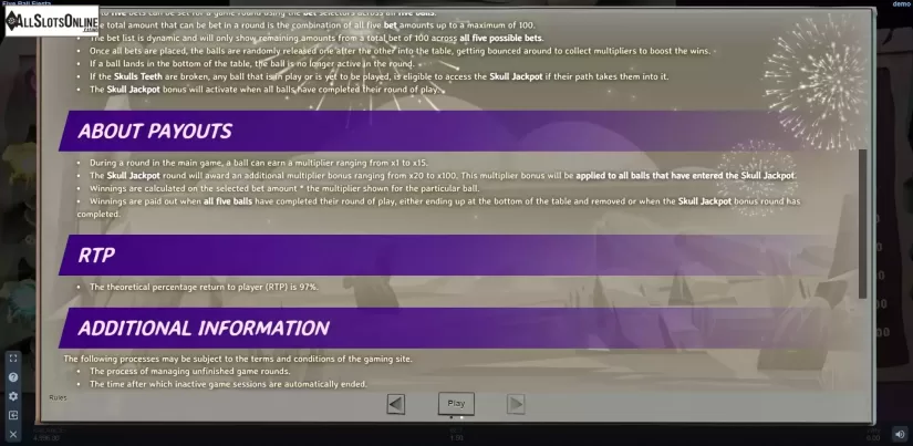 Payout screen