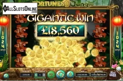 Gigantic Win Screen 2. Fortunes of the Jungle from ReelNRG
