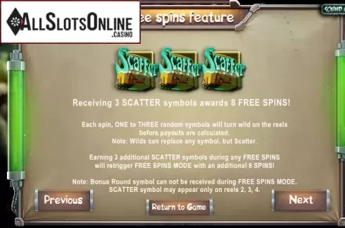 Paytable 1. Frankenslot's Monster from Betsoft