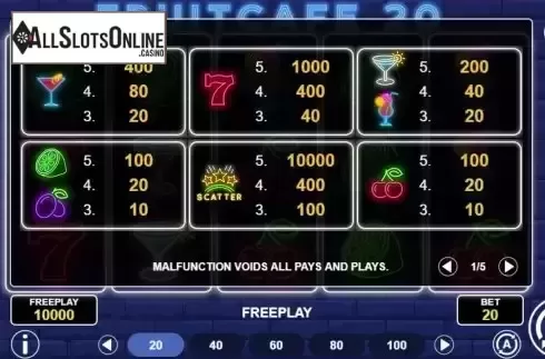PayTable Screen