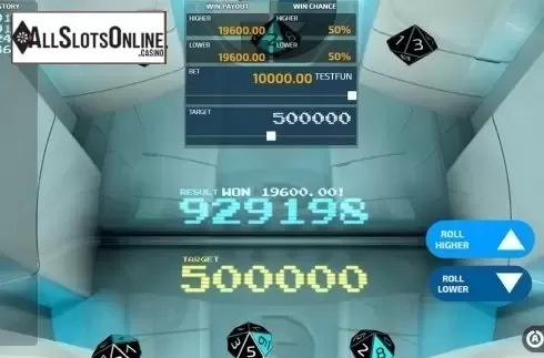 Game workflow screen. Fun Dice from FunFair