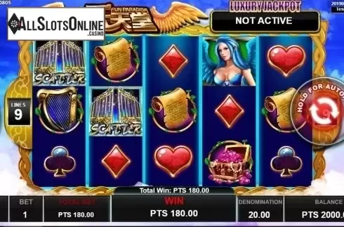 Win screen . Fun Paradise from Spadegaming