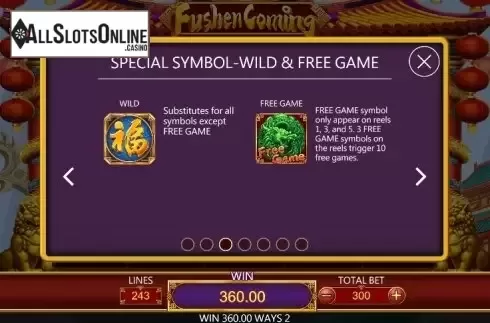 Paytable 3. Fushen Coming from Dragoon Soft
