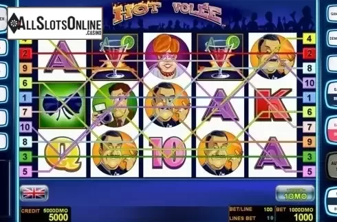 Reels screen. Hot Volee Deluxe from Novomatic