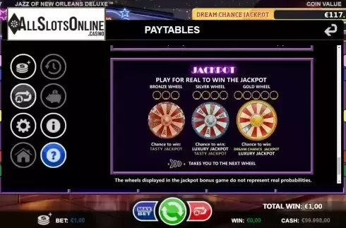 Jackpot screen