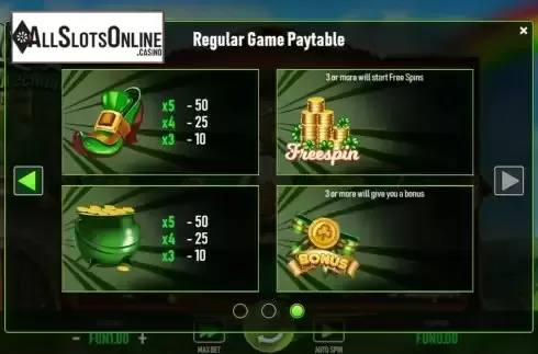 Pay Table screen 3