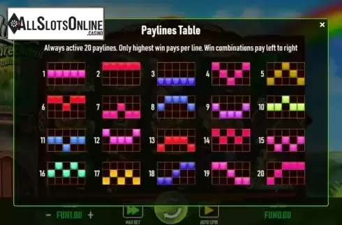 Pay Lines screen