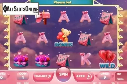 Reel screen. Lucky Love Story from BetConstruct