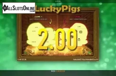 Win Screen. Lucky Pigs from Betixon
