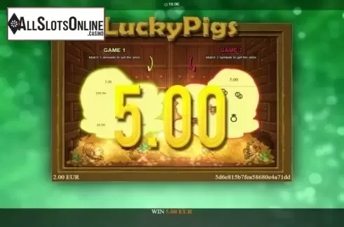 Win Screen. Lucky Pigs from Betixon