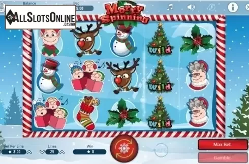 Game Workflow screen. Merry Spinning from Booming Games