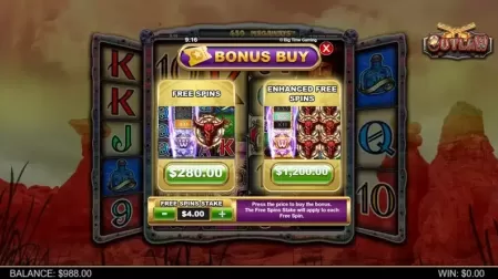 Outlaw slot screenshot 2