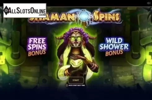 Start Screen. Shaman Spins from Cayetano Gaming