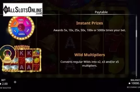 Features 3. Show Master from Booming Games
