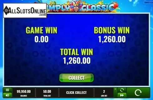 Win screen. Simply Classic from Playreels