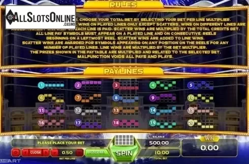 Paytable 3. Slot Of Money from GameArt