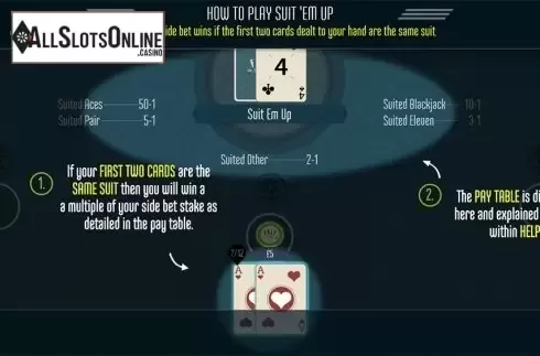Paytable . Suit'em Blackjack (Felt Gaming) from Felt