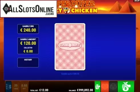 Gamble Risk Game. Super Duper Crazy Chicken from Gamomat