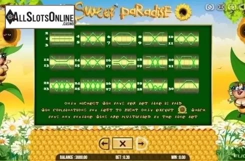 Paytable 2. Sweet Paradise from Fugaso
