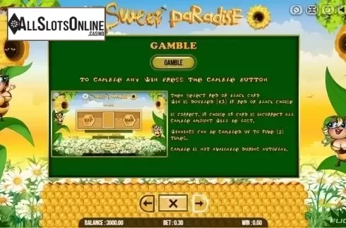 Paytable 3. Sweet Paradise from Fugaso