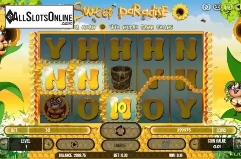 Win screen. Sweet Paradise from Fugaso