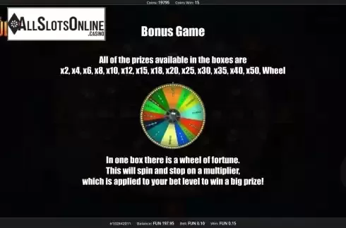 Bonus Wheel screen