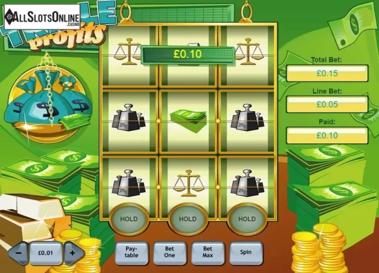 Win screen. Triple Profits from Playtech