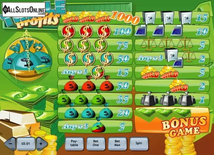 Paytable. Triple Profits from Playtech