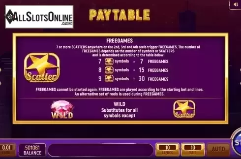 Features screen
