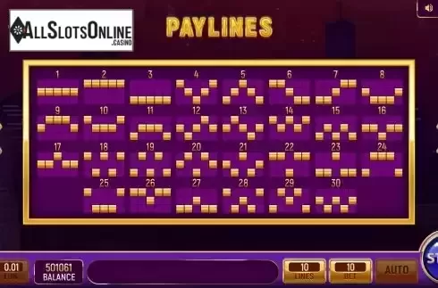 Paylines screen