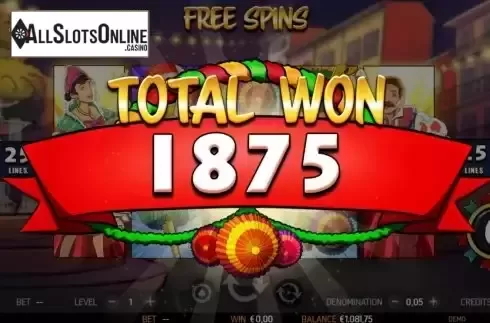 Win Free Spins screen