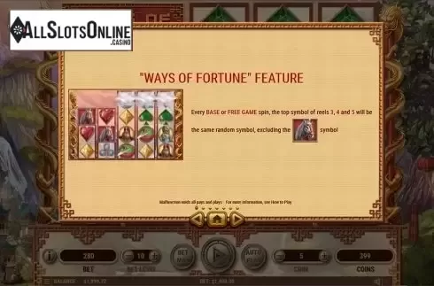 Paytable 1. Ways of Fortune from Habanero