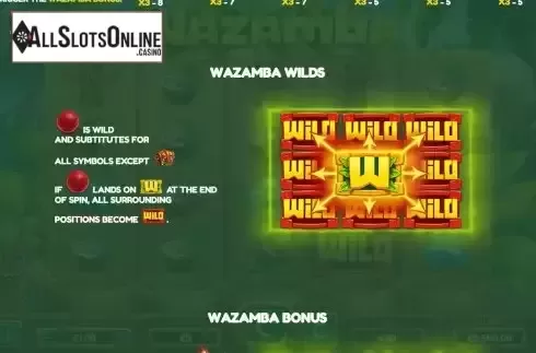 Wild symbols screen
