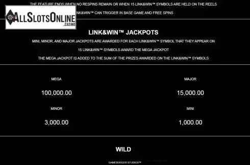 Jackpots screen