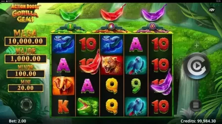 Action Boost Gorilla Gems slot screenshot 2
