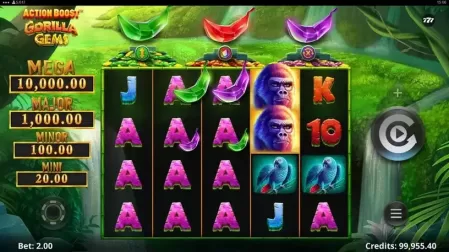 Action Boost Gorilla Gems slot screenshot 4