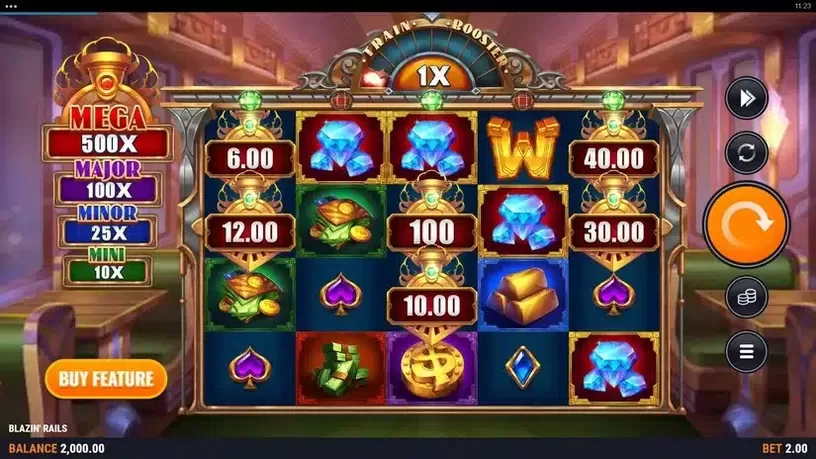 Blazin' Rails slot screenshot 1