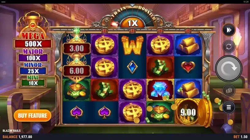 Blazin' Rails slot screenshot 2