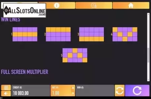 Pay Lines screen