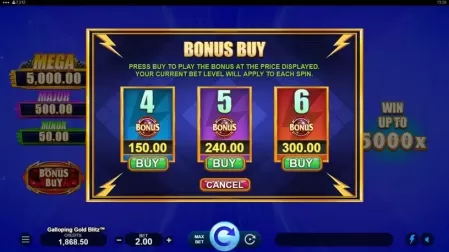 Galloping Gold Blitz slot screenshot 2
